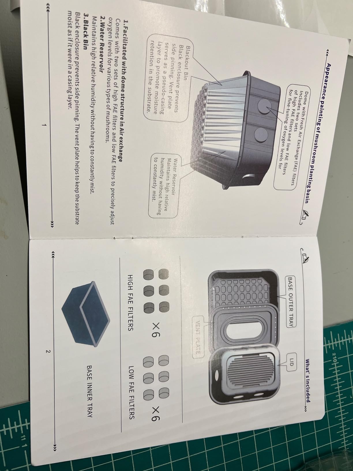 Mushroom Growing Kit, Monotub Stackable Grow Box, Fruiting Chamber with FAE Filters, Indoor Use, 12.6 x 12.6 x 6.3 inches, Clear and Black customer photo 1