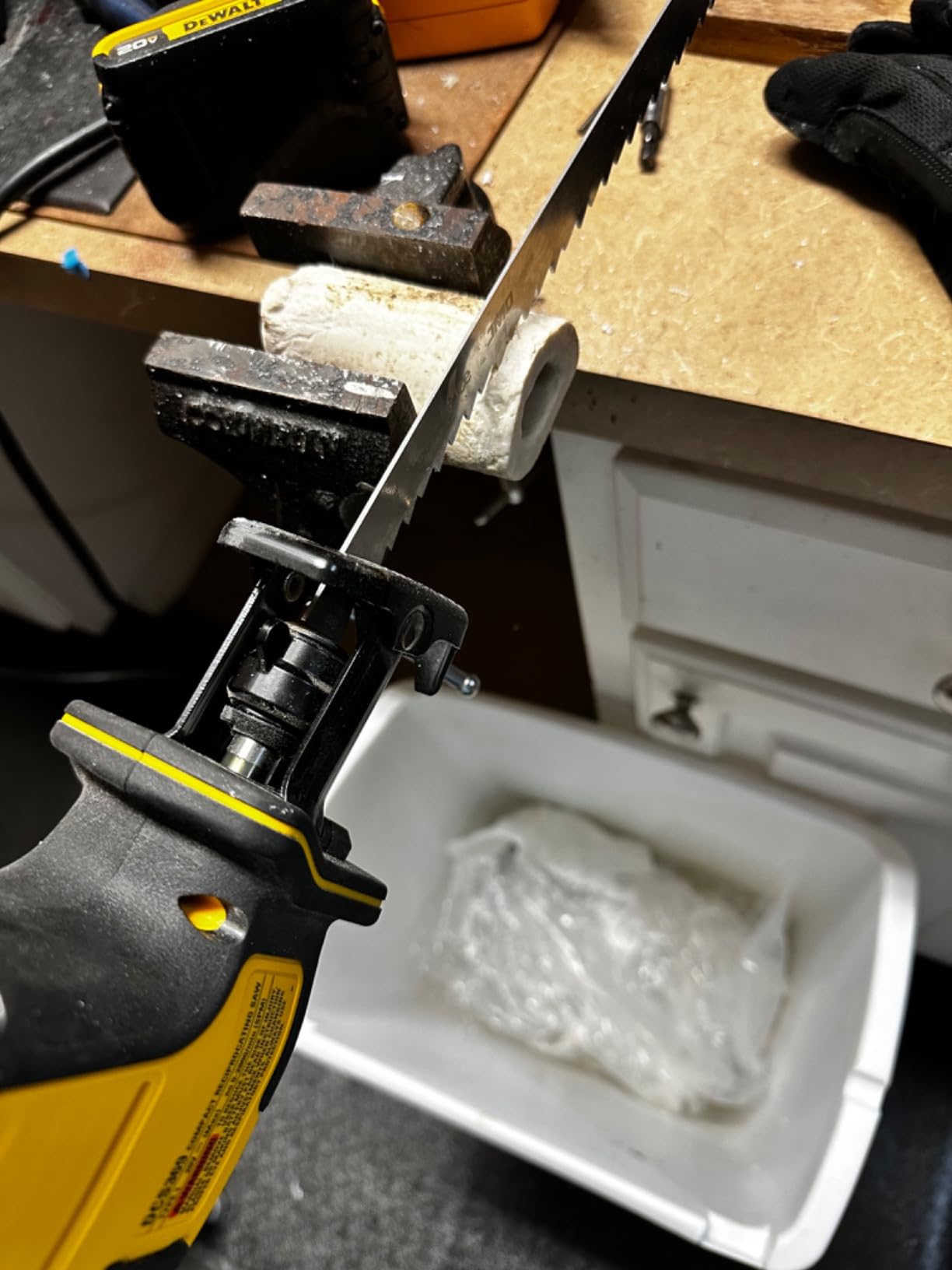 Commercial Electric Meat Bone Saw Machine, Kitchen Frozen Food Processor, Adjustable Thickness 0.6-5.9”, Butcher Band Saw with 20x15” Work Table for Chicken Fish Beef Bread customer photo 2