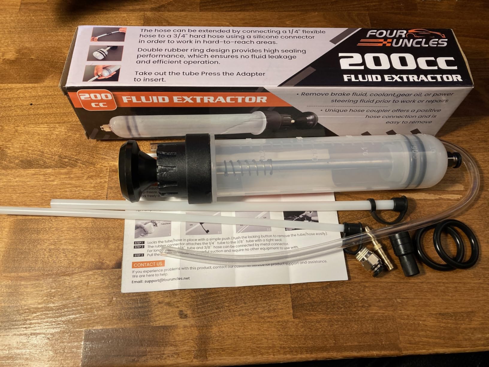 FOUR UNCLES Fluid Transfer Syringe with Flexible Hose for Oil Service customer photo 2