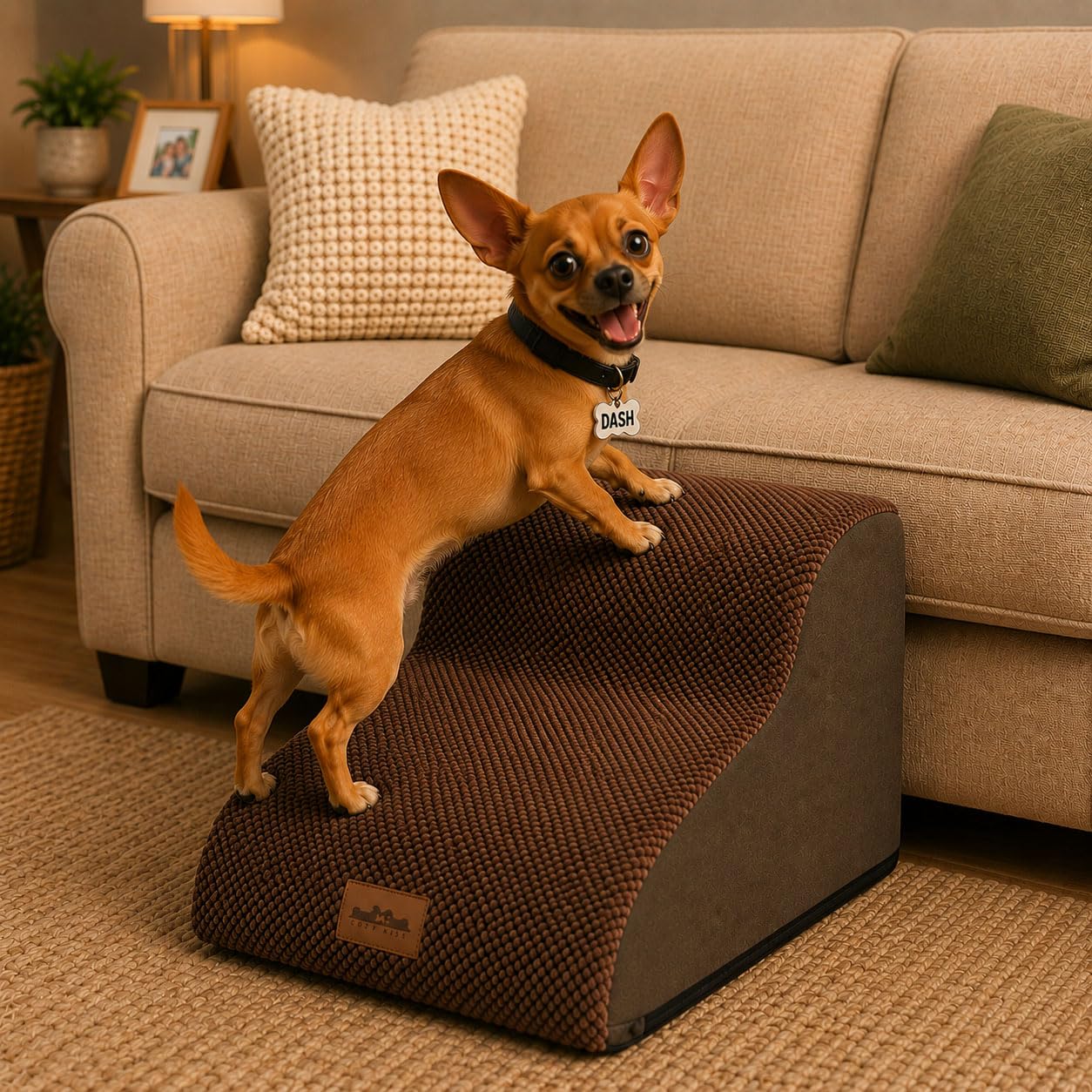 COZY KISS Dog Stair for Small Dog 15.7