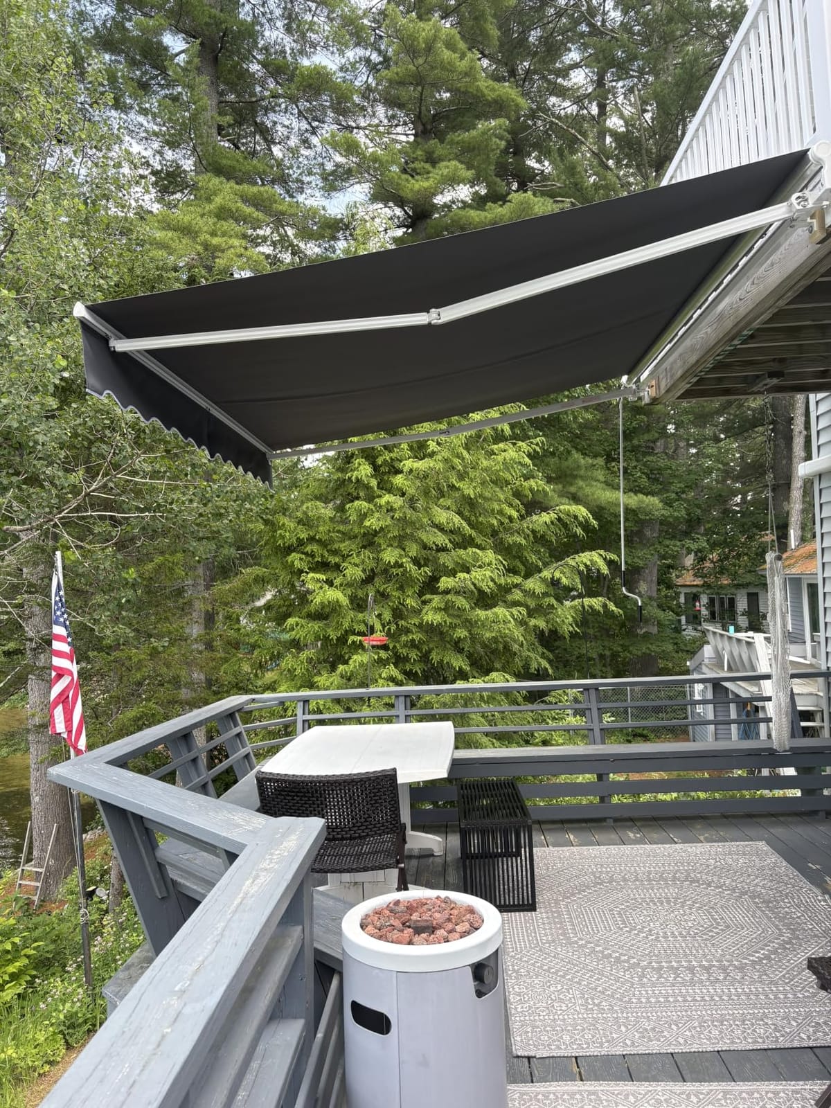 Yardenaler 10x8 FT Manual Retractable Patio Awning, Outdoor Window Sun Shade Shelter with Crank Handle & Canopy for Deck, Backyard, Garden, Balcony, Gray customer photo 2