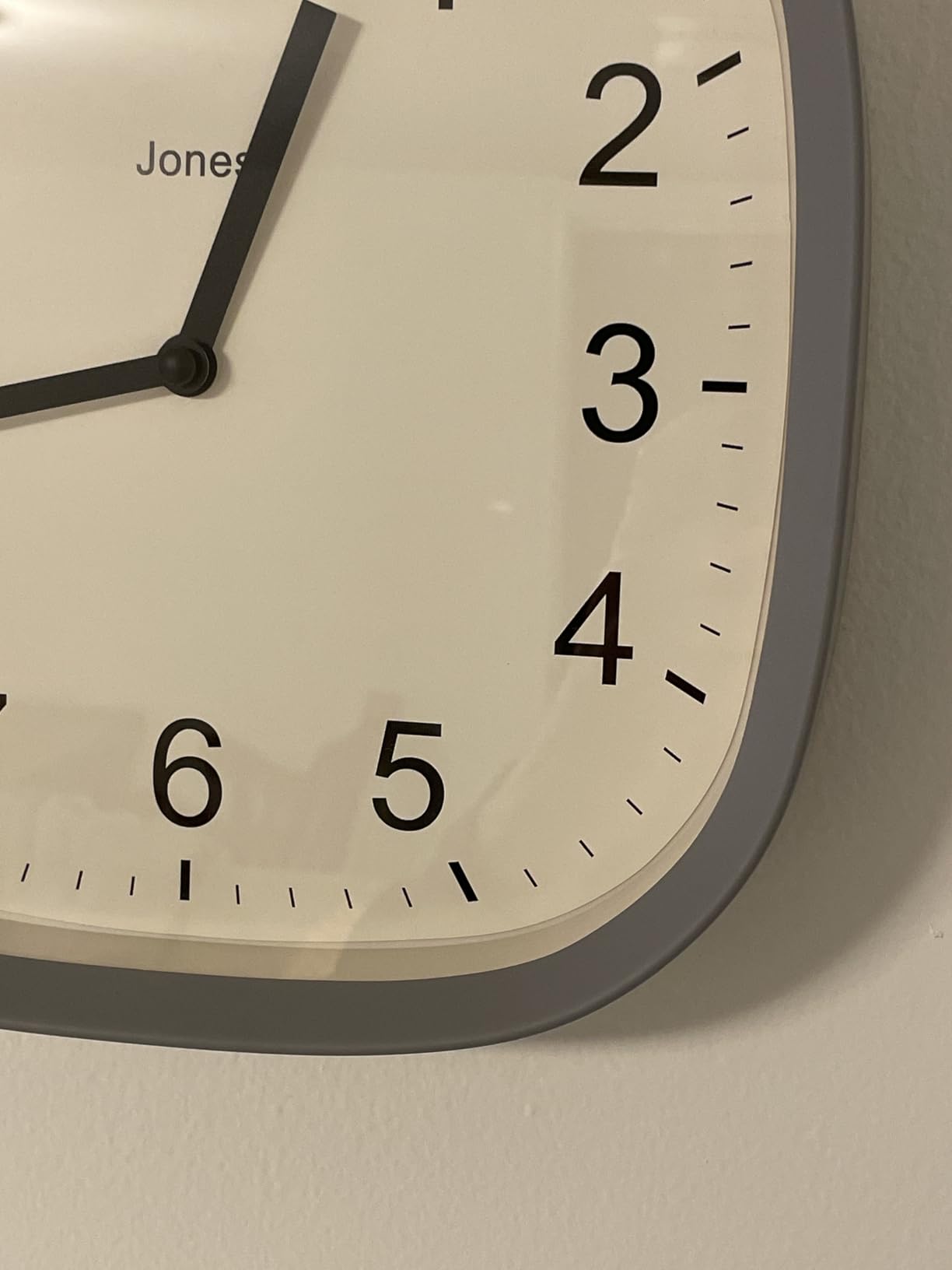 JONES CLOCKS® Sprite wall Clock | Modern Retro Rounded Square Clock | 10