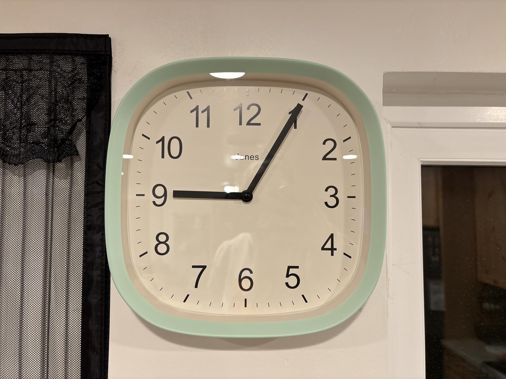 JONES CLOCKS® Sprite wall Clock | Modern Retro Rounded Square Clock | 10