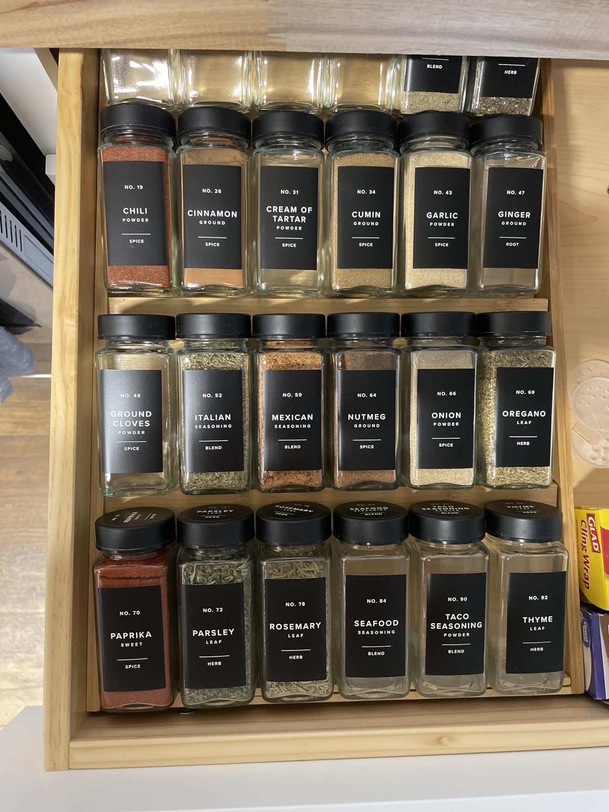 EDELHAUS Glass Spice Jars with Label, Seasoning Set, 24x Black Steel Lids customer photo 1