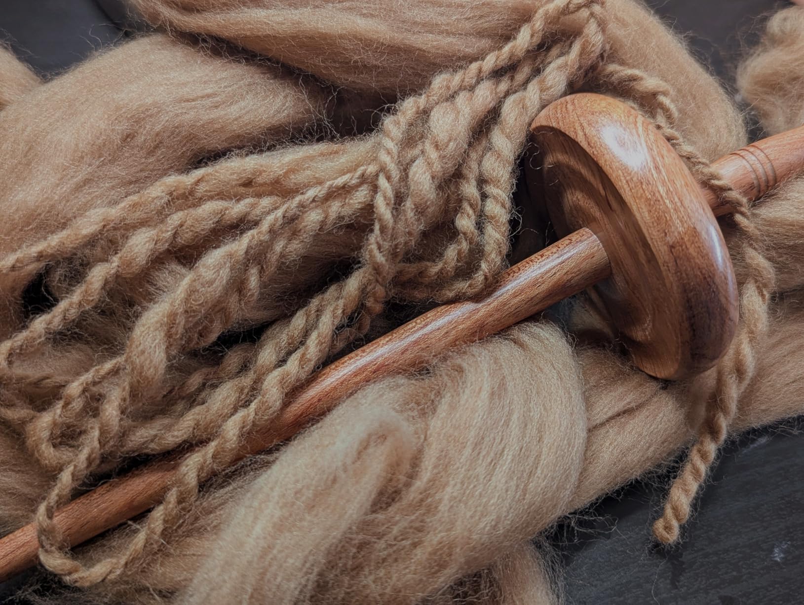 SAVINA Wooden Top Whorl Drop Spindle for Spinning Wool Roving into Yarn customer photo 2