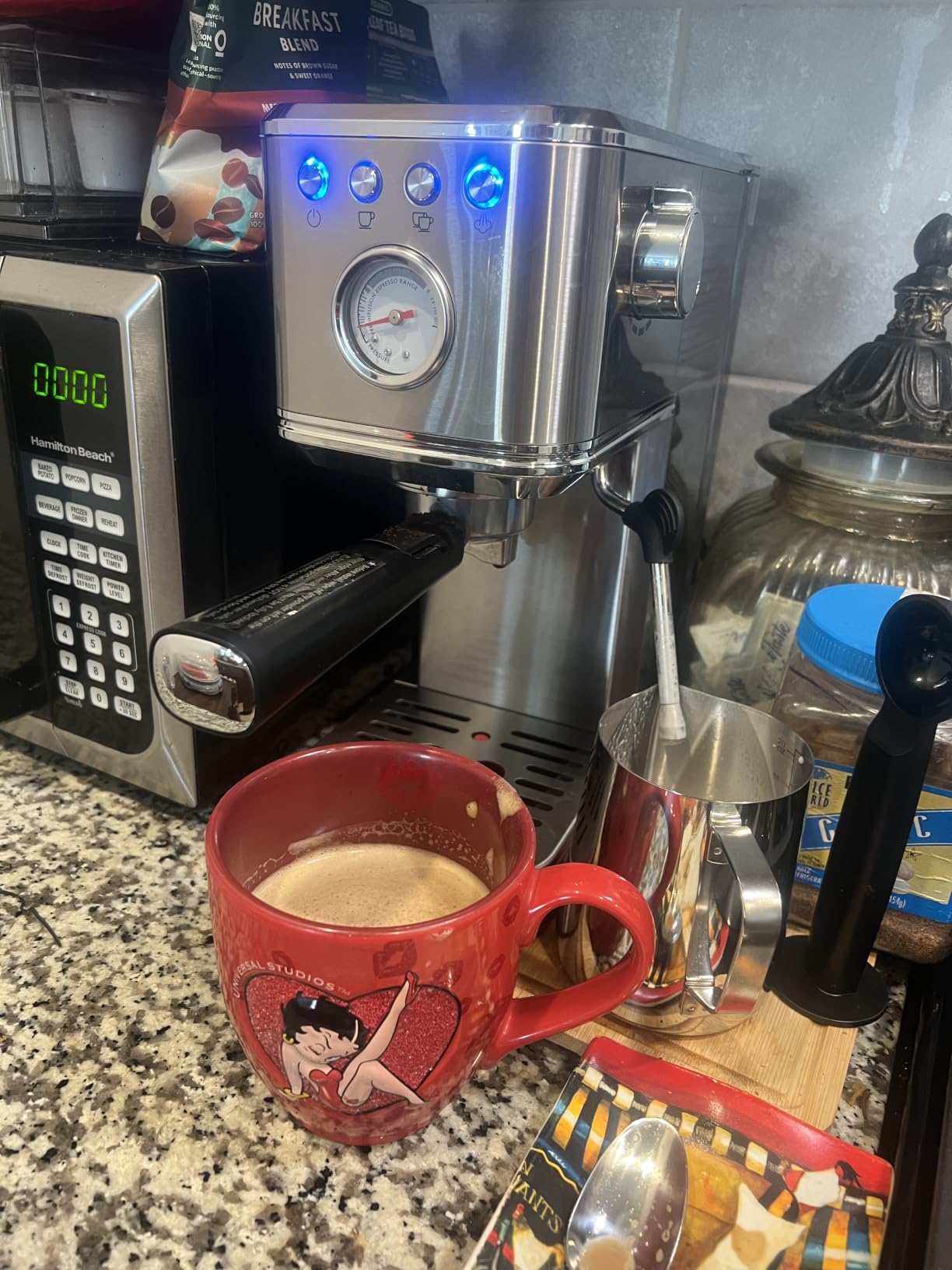 CHULUX Slim Espresso Machine with Milk Frother for Home Cappuccino & Latte | Precise Pressure Gauge, Food-Grade Materials, 20 Bar Italian Pump, Professional Temperature Control System, Stainless Steel customer photo 1