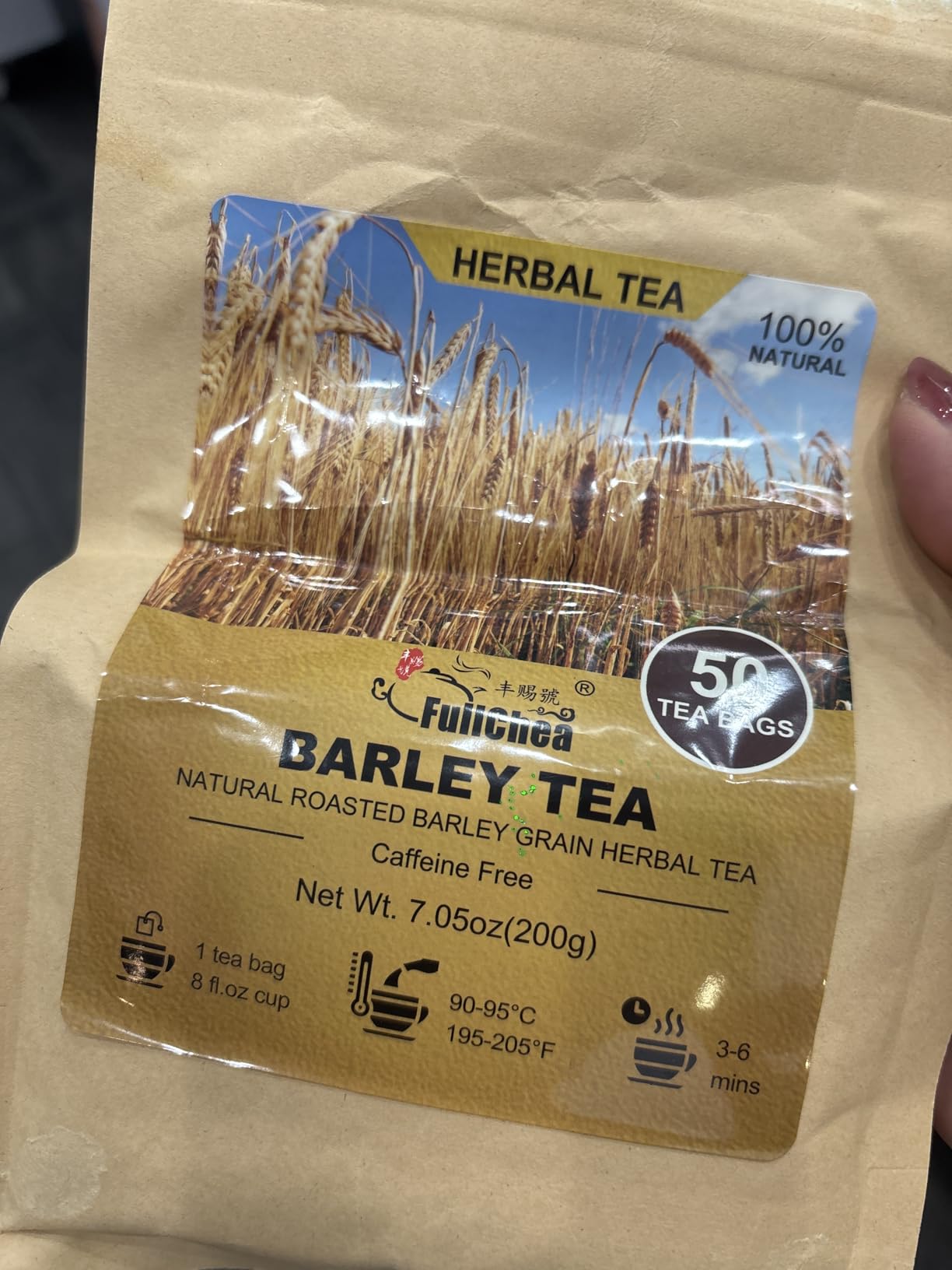 FullChea Barley Tea, 4g X 50 Count, Premium Natural Roasted Barley Grain customer photo 1