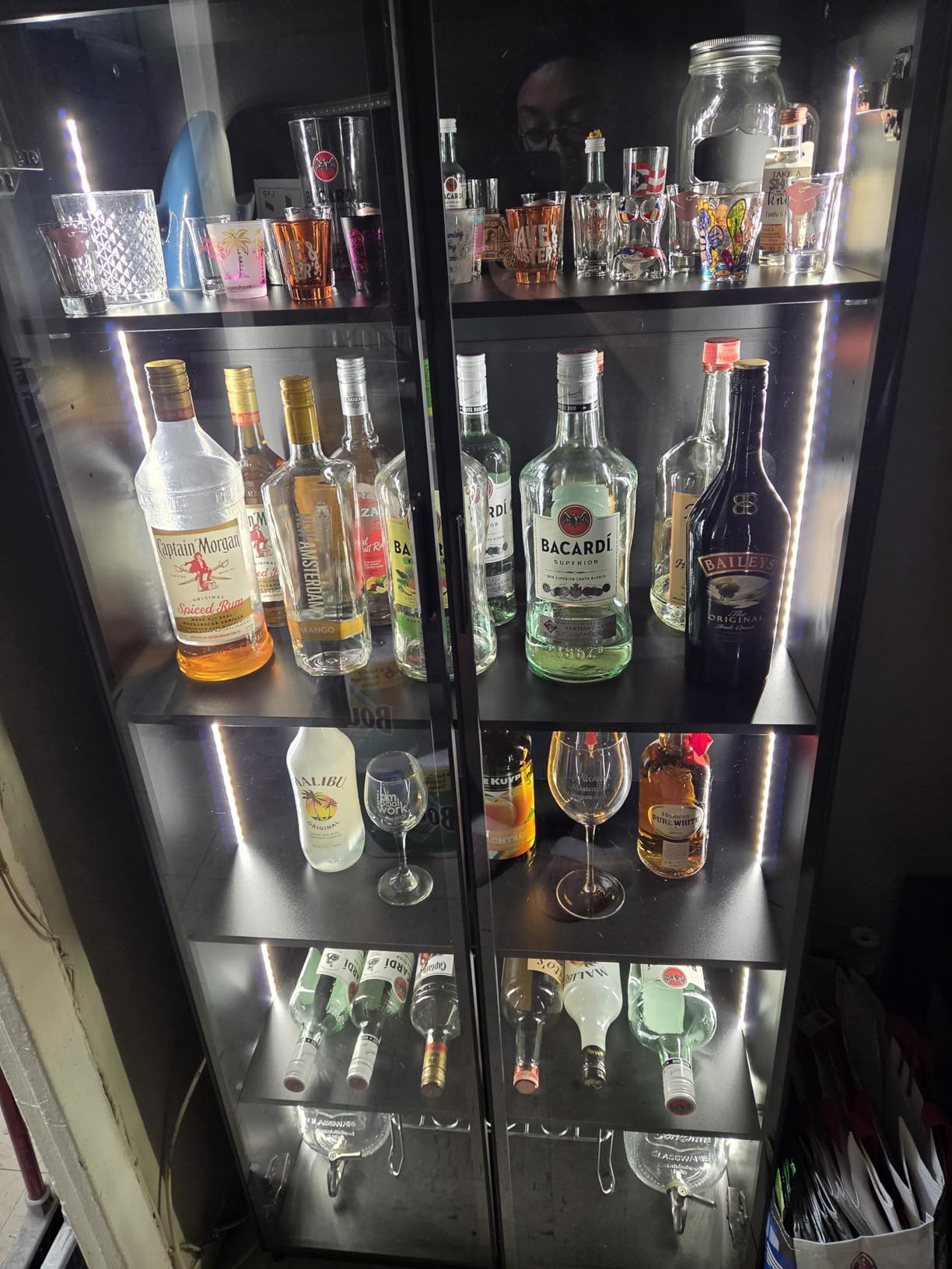 Dystler 5-Tier Display Cabinet with Glass Doors and Adjustable Shelves customer photo 2