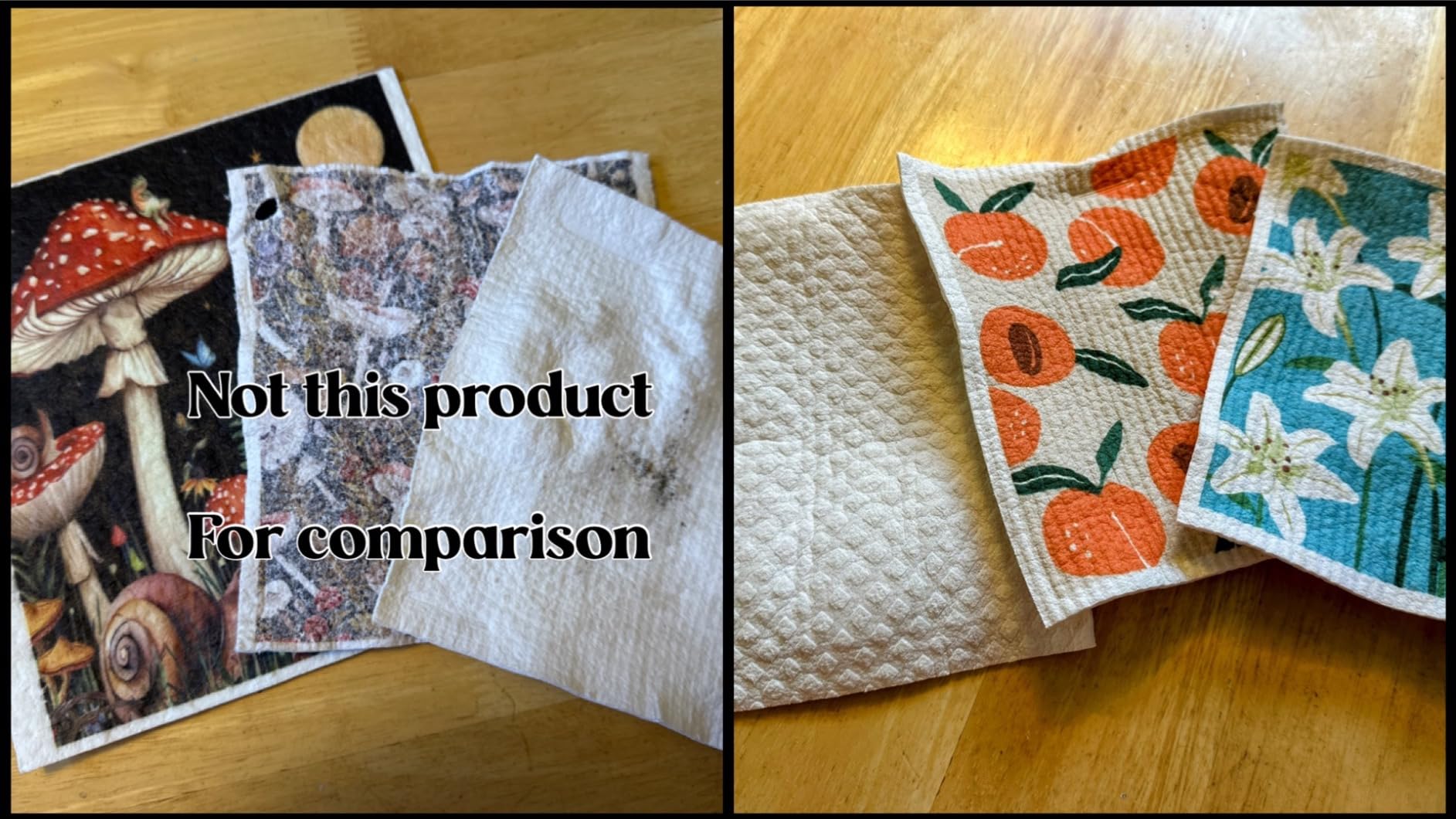 Eulnars Swedish Dishcloths for Kitchen, 8 Pack Japanese Pattern Reusable Paper Towels with Clips, Non-Scratch Swedish Dish Towels, Super Absorbent Cellulose Dish Cloths, No Odor customer photo 2