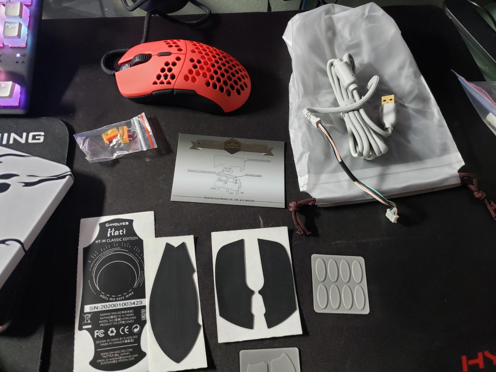 G-Wolves Hati HTM 56g Honeycomb Mouse, PixArt 3389 16000DPI, 6 Programmable Buttons, Low Latency, for Esports (Ruby) customer photo 1