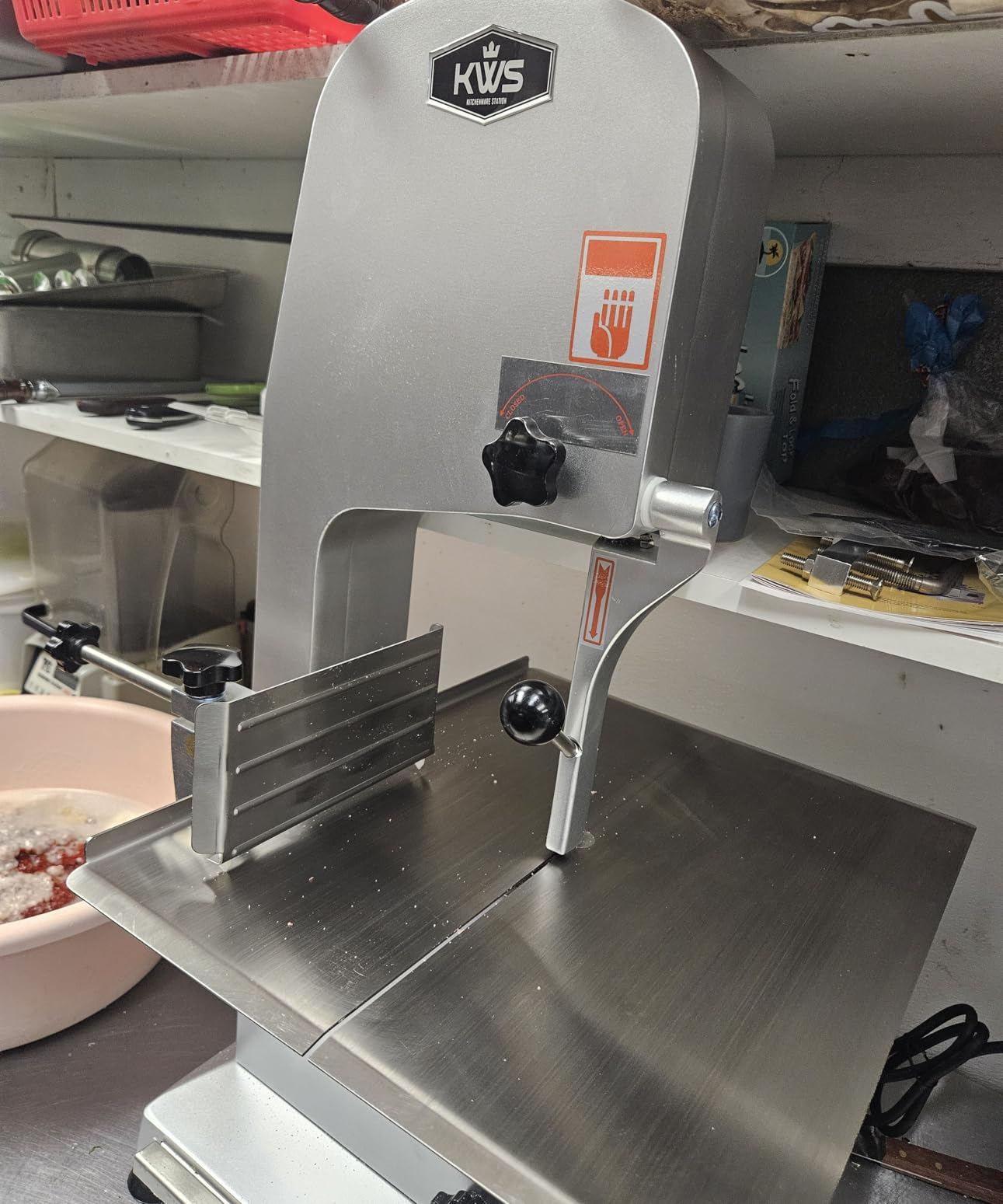 KWS KitchenWare Station B-310 Countertop Model Commercial 3800W 5HP Electric Bone Band Saw Machine/Slicer Heavy-Duty customer photo 1