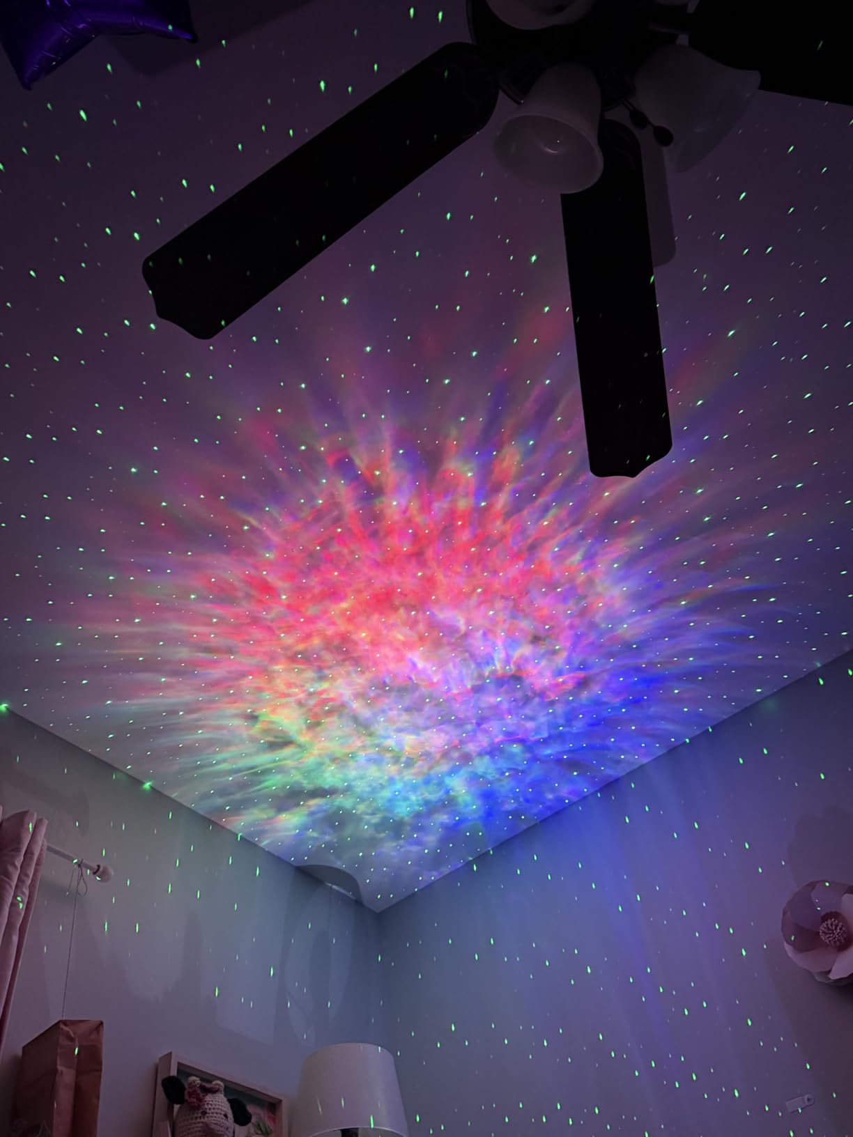 Rossetta Dual Lens Galaxy Star Projector, Aurora Night Light for Bedroom | 58 Light Effects, White Noise, Bluetooth Speaker, Music Sync, Remote Control, Timer, Room Decor Gift for Kids Adults Teens customer photo 2
