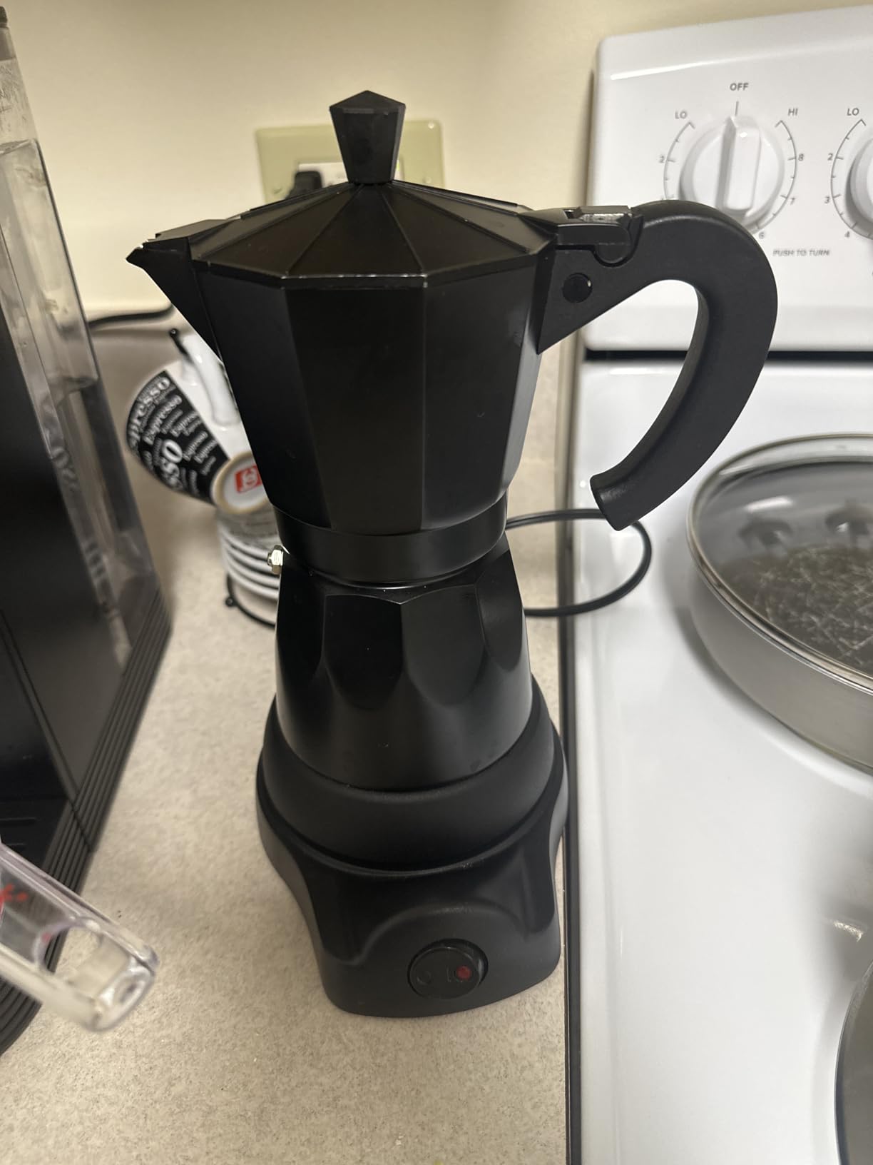 6 Cup Electric Espresso Coffee Maker 300ml Aluminum,Black customer photo 2