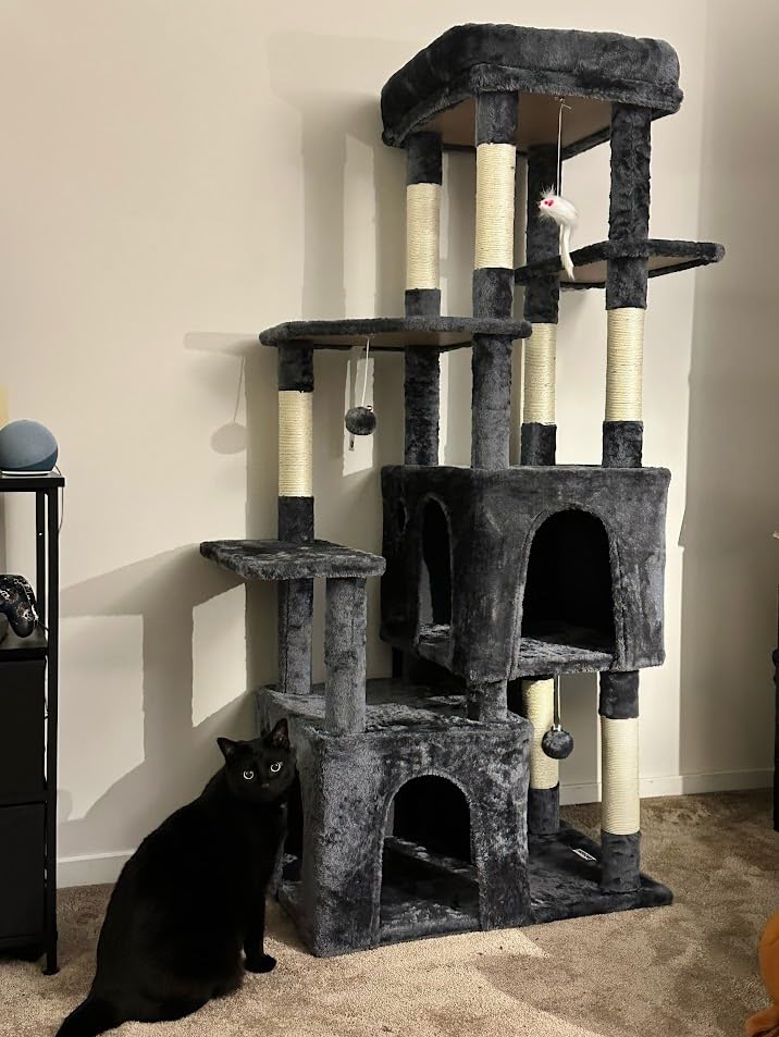 Globlazer Heavy Duty Cat Trees for Big Cats Maine Coon, F61, Dark Grey customer photo 1