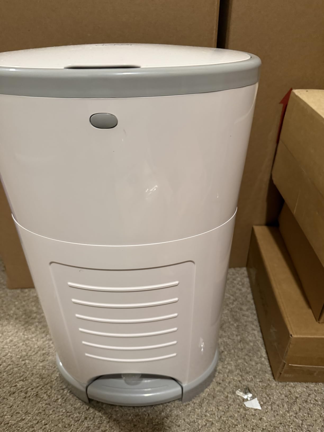Diaper Dekor EKO Classic Diaper Pail, White | ONLY Eco-Friendly Diaper Pail Made with 70% Recycled Materials | Hands-Free: Step–Drop–Done | Cost-Effective Refill System customer photo 1