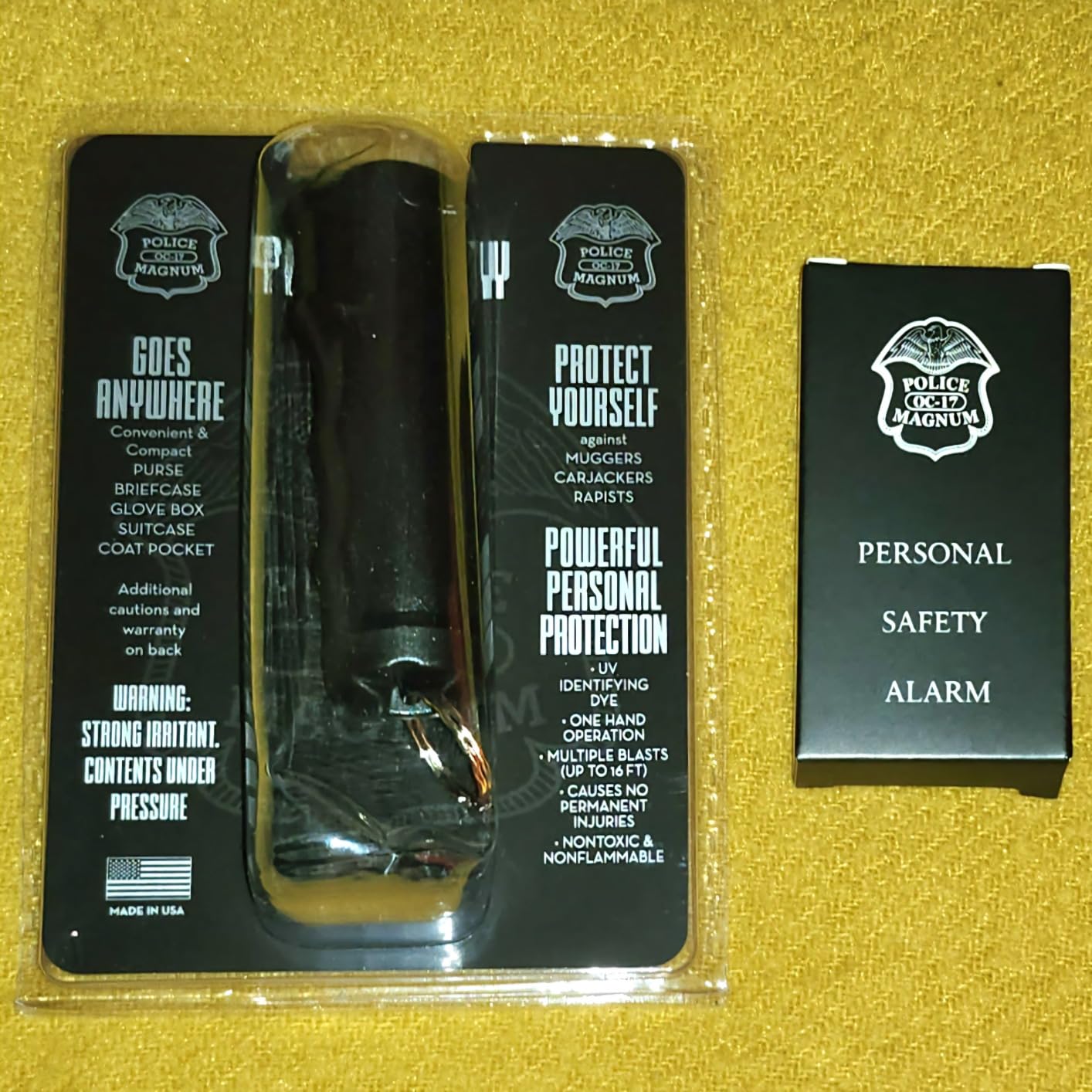Police Magnum Personal Safety Alarm & Pepper Spray Combo Self Defense Pack for Women- Loud 135db Siren with Light & Max Strength Flip Top Pepper Spray Protection customer photo 1