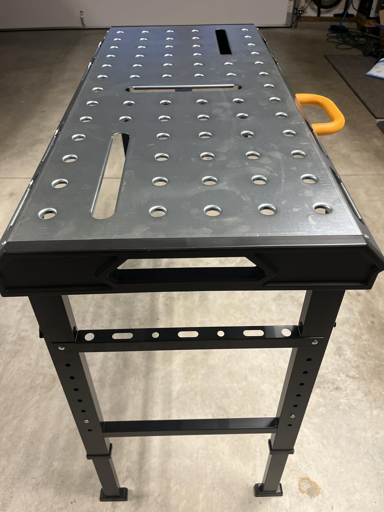 WORKESS Metal Welding Table Folding 1000 lbs Load Capacity Heavy Duty Steel Construction Workbench for Welding Adjustable 7 Level Height customer photo 2