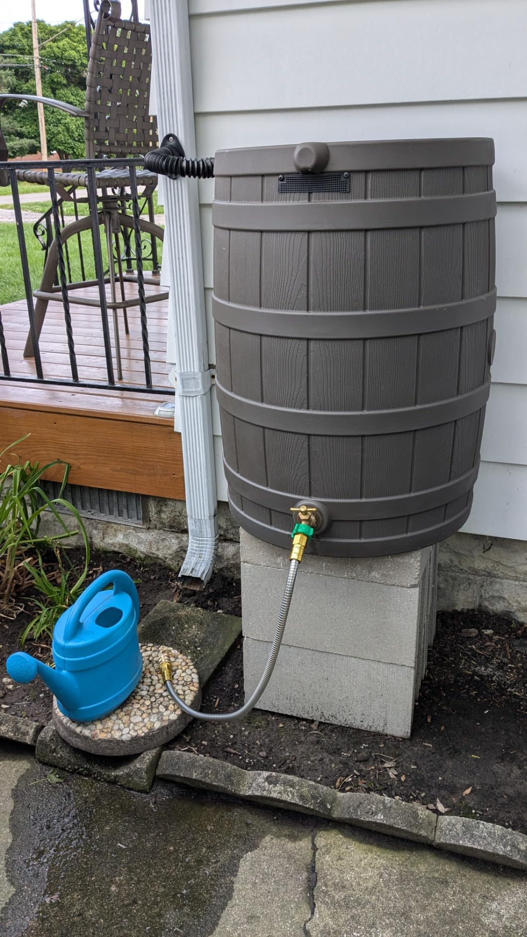 Good Ideas Rain Wizard Water Collection Barrel, 50 Gallon, Gray customer photo 1