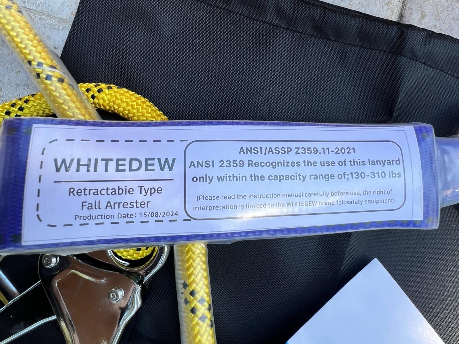Fall Protection Premium Safety Harness with Shock Absorbing Lanyard, Vented & Padded Shoulder, Legs & Back - Upgrade 4 Quick Buckles (Yellow) customer photo 2