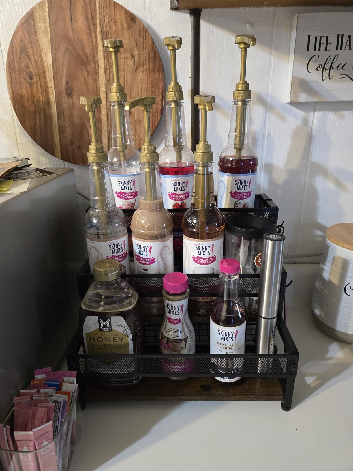 LOTEYIKE 3 Tier Coffee Syrup Rack Organizer 12 Water Bottles Holder Stand customer photo 1