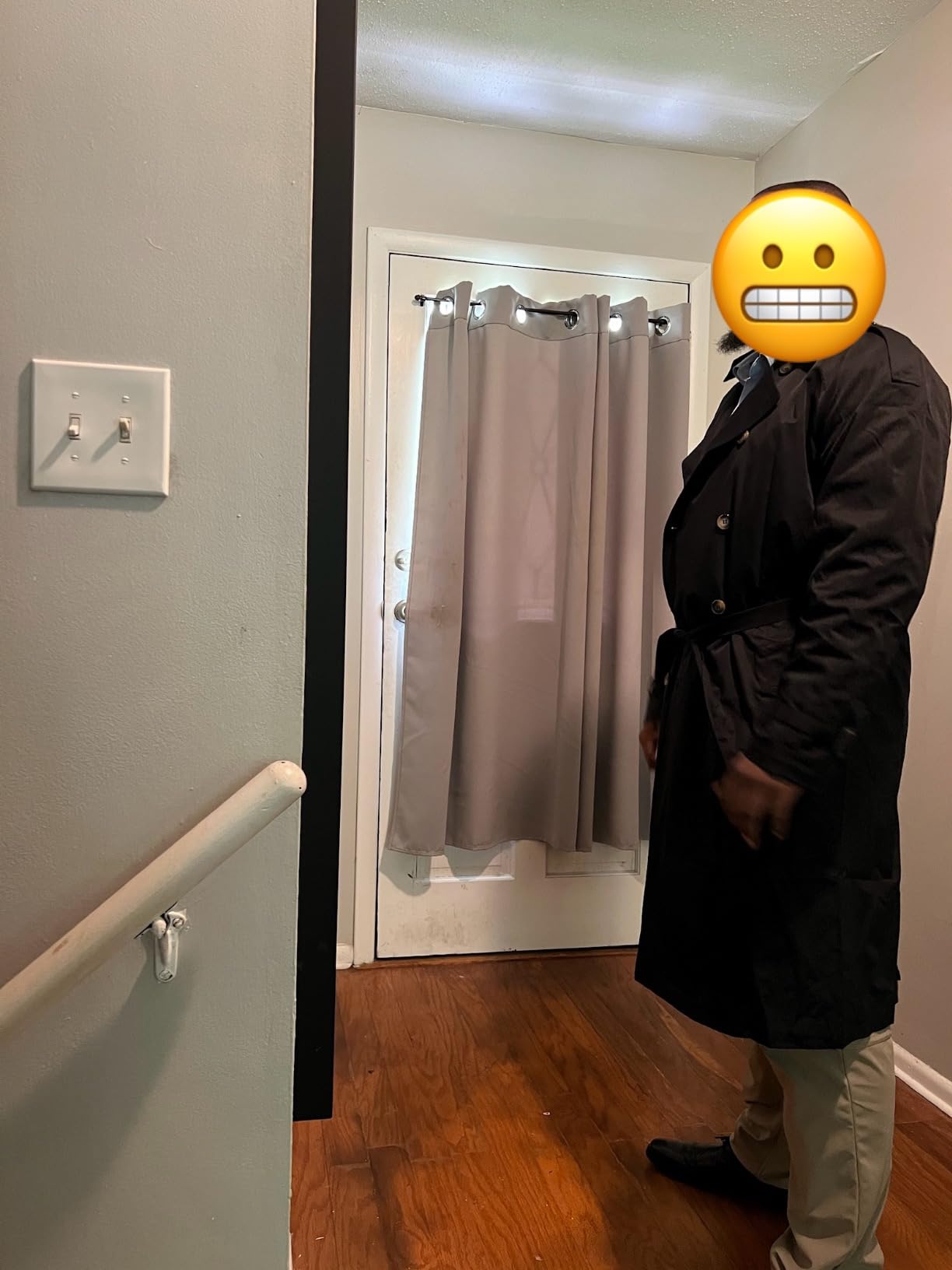 Runcati Mens Trench Coat Double Breasted Long Jacket Casual Windbreaker Notched Lapel Belted Overcoat customer photo 1