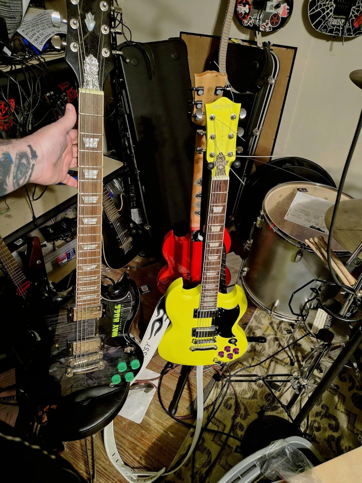 Leo Jaymz 39 Inch Solid Body Electric Guitar - Poplar Wood Body，Maple Neck and Laurel Wood Fretboard (Navy Blue) customer photo 2