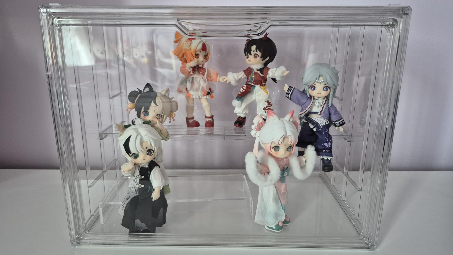 3 Layer Acrylic Display Case Stackable Clear Box for Collectibles,2 Pack customer photo 1