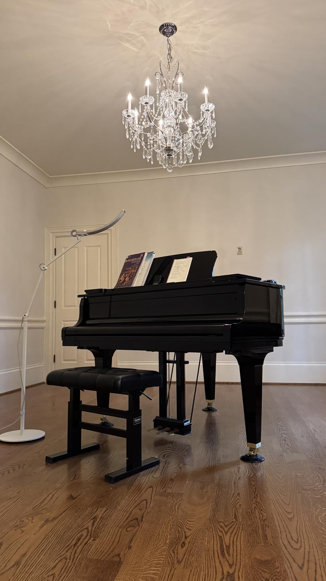 lumizone Hydraulic Lifting Piano Bench Height Adjustable Tufted customer photo 1