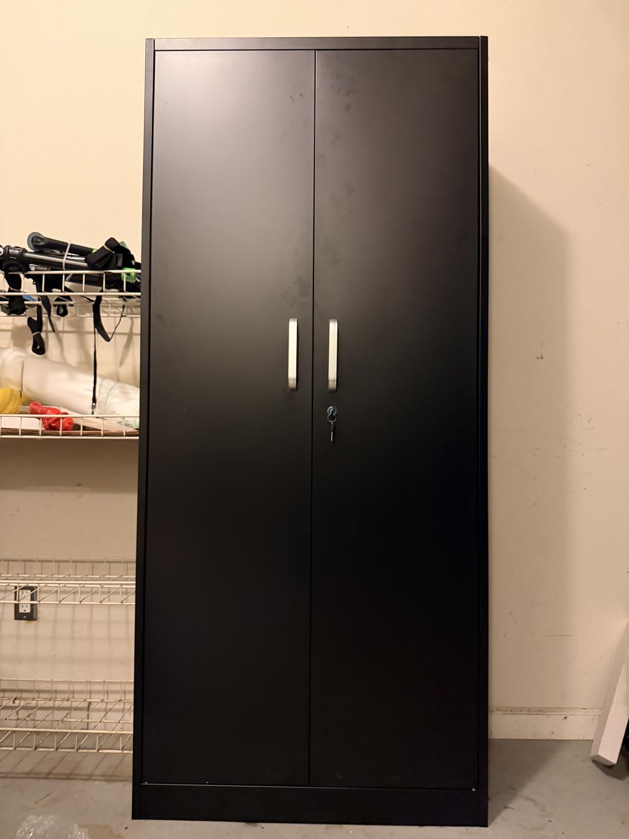 Guizeeopo Metal Storage Cabinet with Adjustable Shelves, Garage Storage Cabinets with Doors and Shelves, File Cabinets for Home Office, Kitchen Pantry Cabinet, 71'H, Black customer photo 1