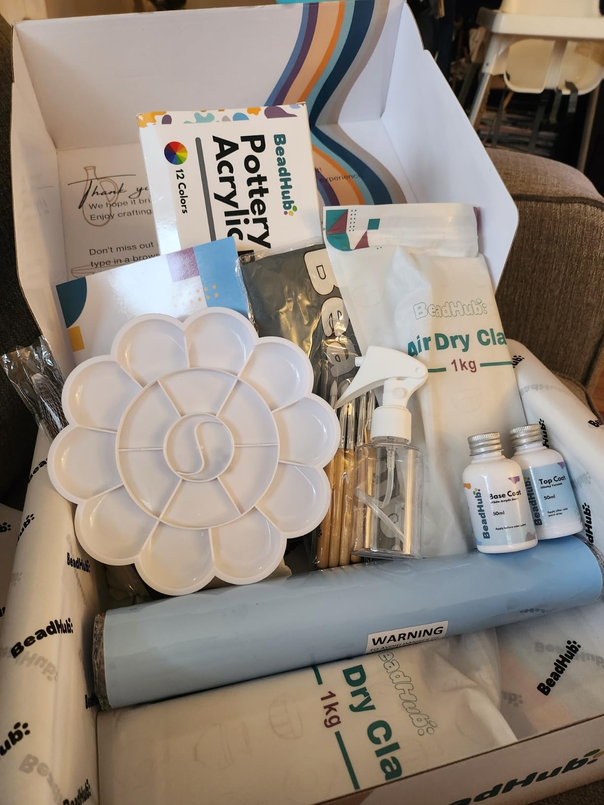 Pottery Kit for Beginners, 4.4LBS Air Dry Clay for Adults with Sculpting Tools, Paint, Glaze, 2kg Air-Dry Modeling Clay | Molding, Sculpt & Painting Set, Hobby Date Night DIY Art Craft Kits (White) customer photo 1