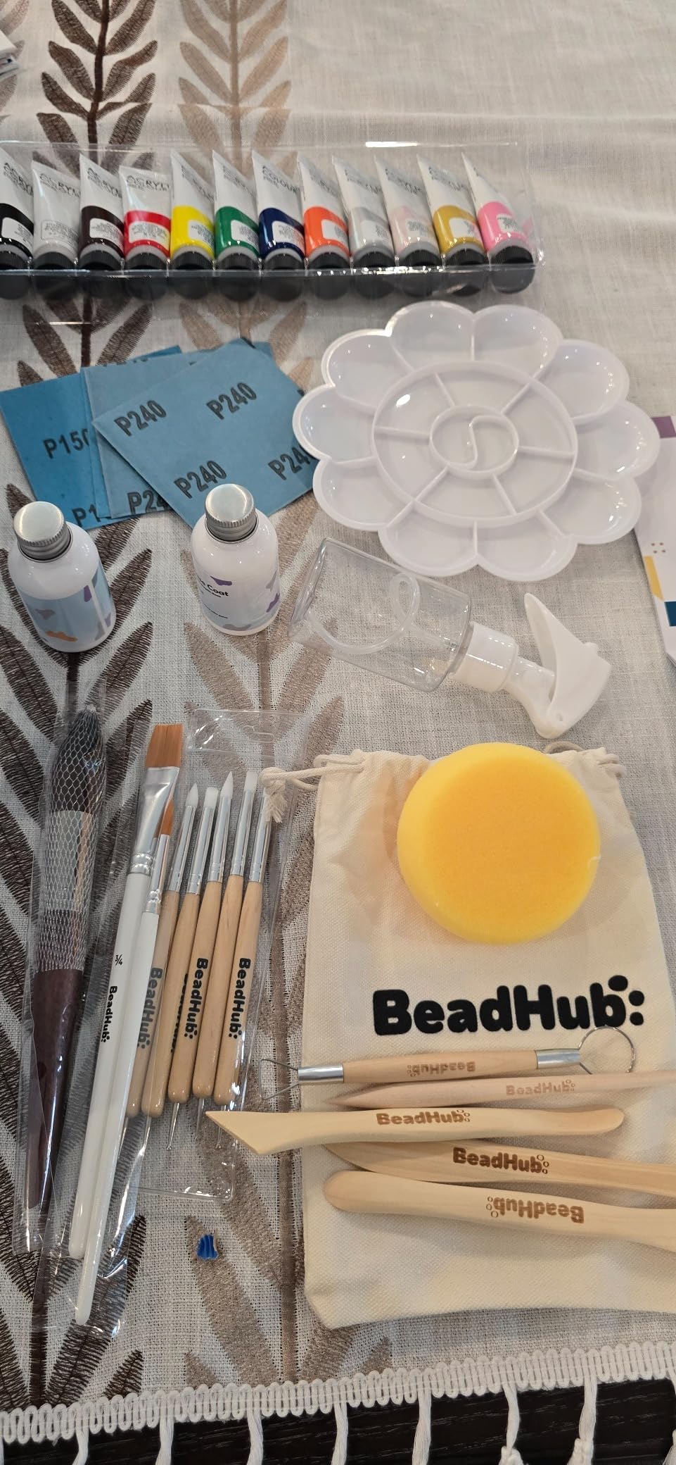 Pottery Kit for Beginners, 4.4LBS Air Dry Clay for Adults with Sculpting Tools, Paint, Glaze, 2kg Air-Dry Modeling Clay | Molding, Sculpt & Painting Set, Hobby Date Night DIY Art Craft Kits (White) customer photo 2