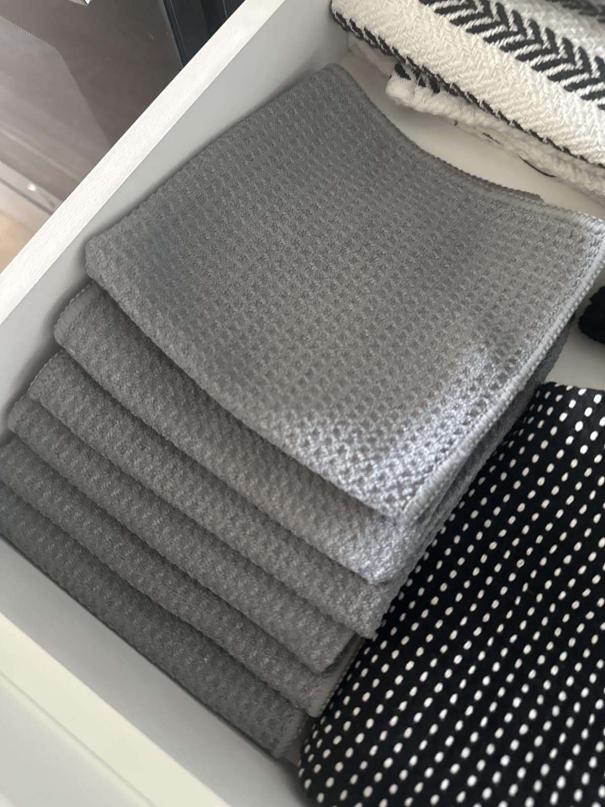 MIRACLEAN Waffle Weave Microfiber Towel, 12 x 12 inches, Barista Towels, Lint Free Cloth, Glass Towels, Waffle Towels Car Detailing, 6 Pack Premium Microfiber Cleaning Cloth customer photo 1