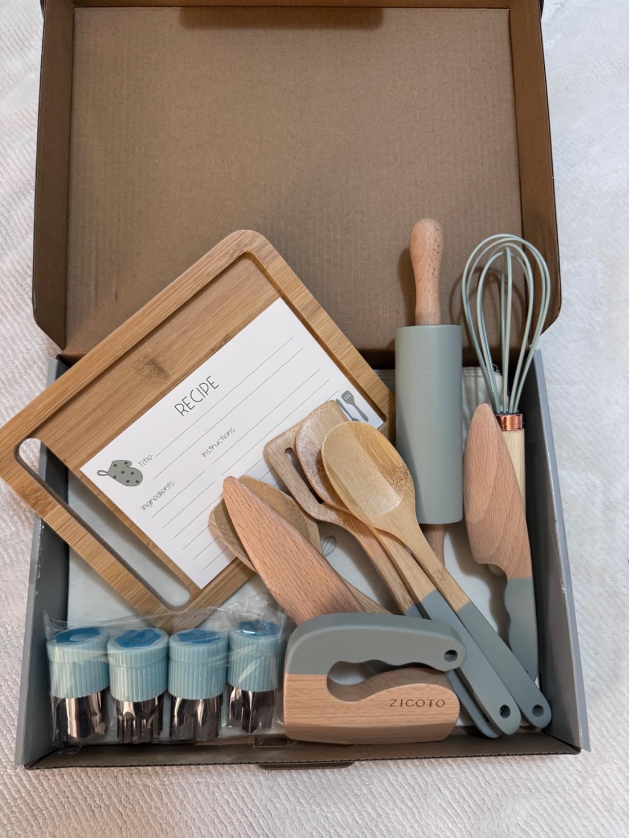 Wooden Cooking & Baking Set for Kids - Safe & Real Toddler Kitchen Tools customer photo 1