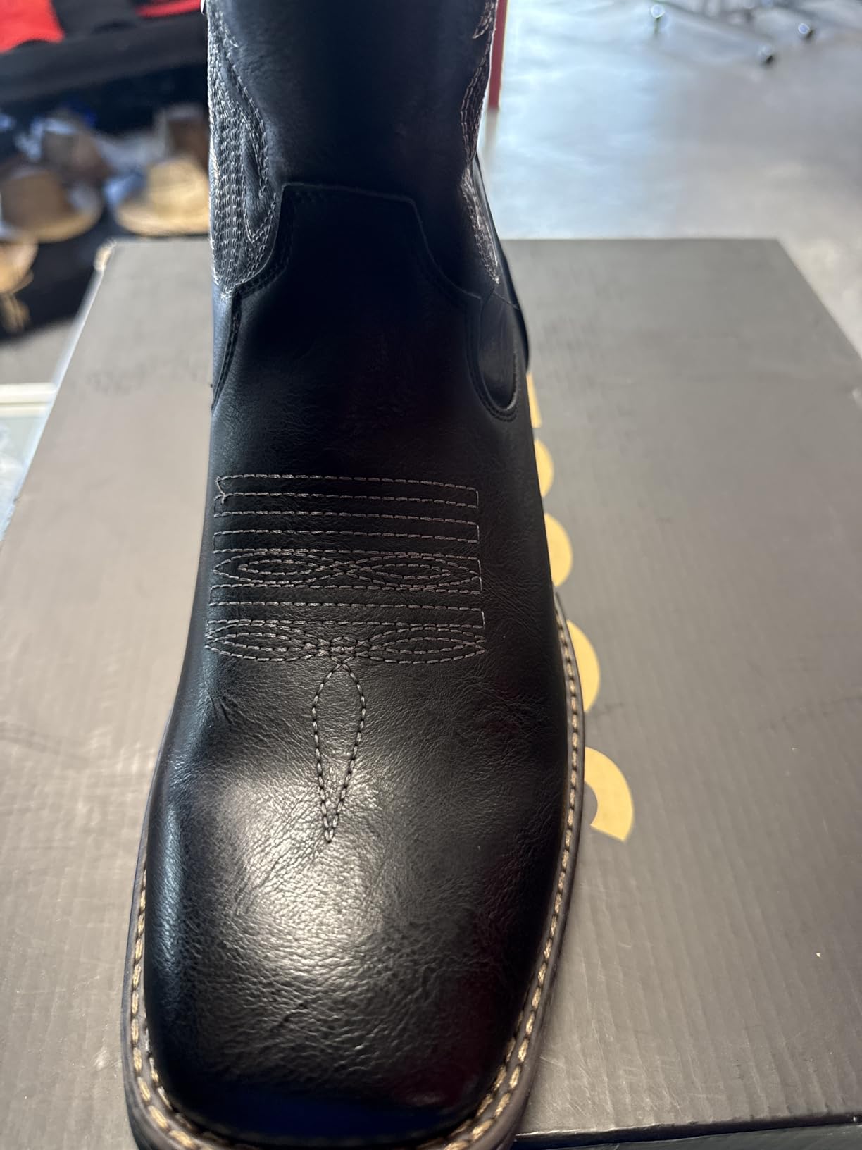 Jousen Cowboy Boots for Men Square Toe Western Side Zipper customer photo 1