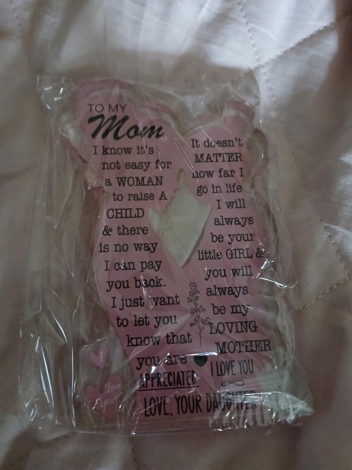 Mom Gifts from Daughter Christmas Gift for Mom, Mom Birthday Ideas Gift Cool Mother's Day Gifts from Daughter Best Mom Ever Gifts New Mom Single Mom Christmas 2024 Acrylic Plaque Sign 5x3in customer photo 1