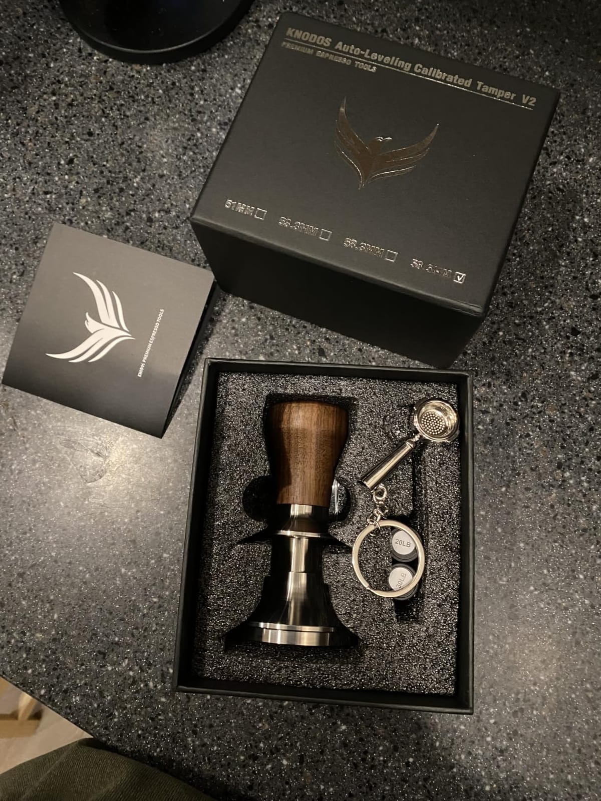 Calibrated Espresso Tamper 58mm Walnut Spring Loaded Design customer photo 1