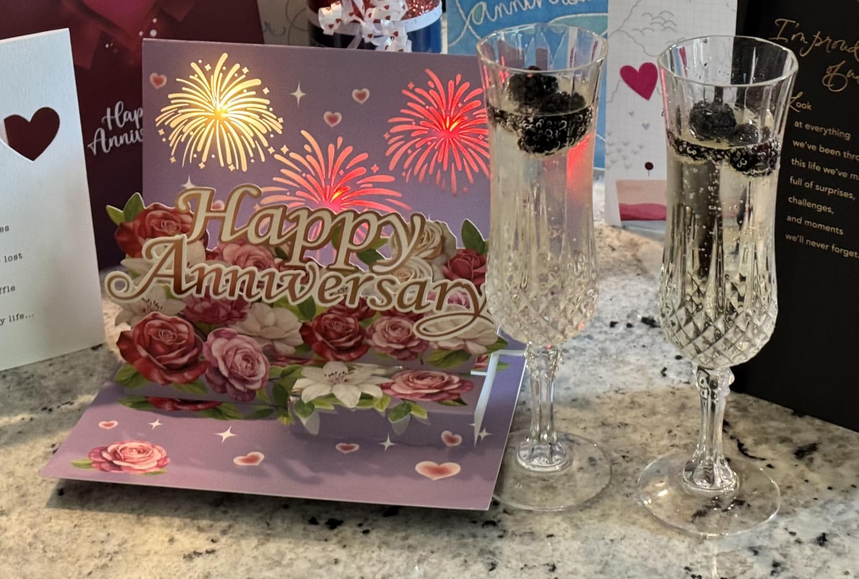 Airpark Anniversary Card, Pop Up Happy Anniversary Cards with Music & Light customer photo 2