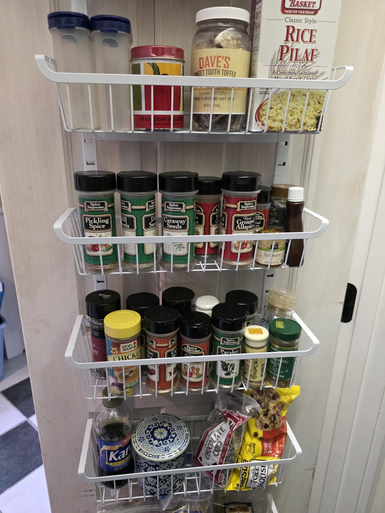 MSERCUOR Over The Door Pantry Organizer, 8-Tier Black Pantry Door Organizer customer photo 1