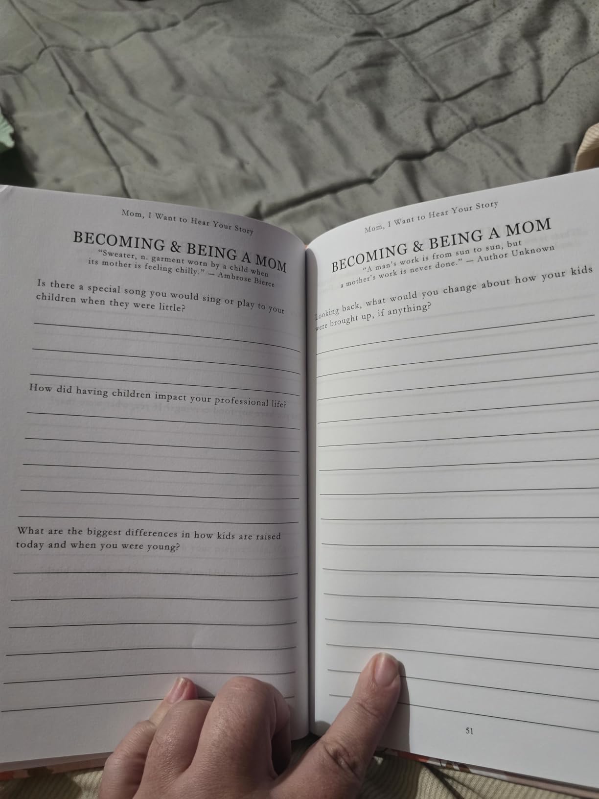 Mom, I Want to Hear Your Story: A Mother's Guided Journal To Share Her Life & Her Love customer photo 2