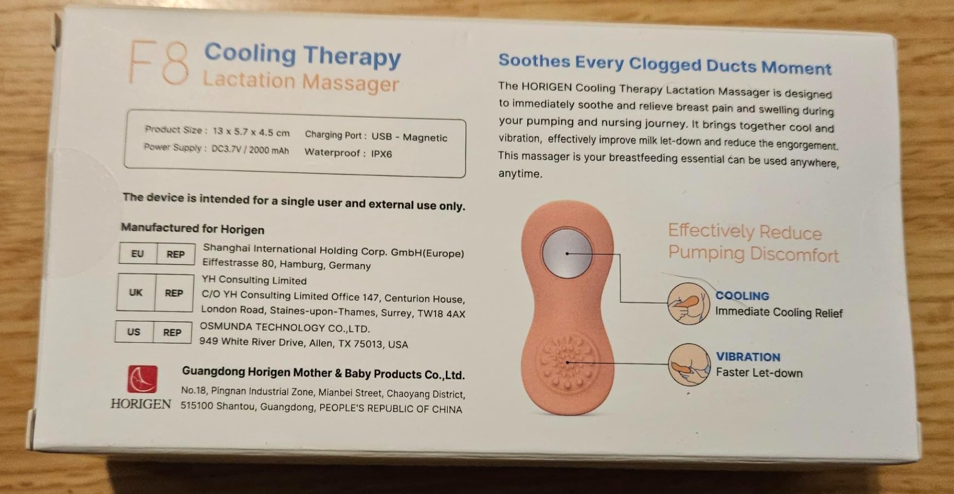 HORIGEN Lactation Massager for Breastfeeding,Pumping, 2-in-1 Cooling & Massage Vibration Breast Massager for Improved Milk Flow, Breast Engorgement, Postpartum Essentials for Clogged Milk Ducts customer photo 2