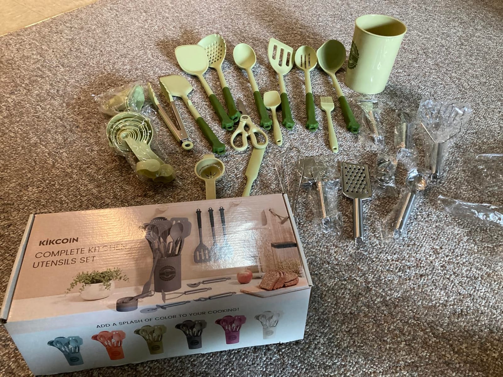Kikcoin 43 PCS Silicone Kitchen Utensils Set, Dishwasher Safe Kitchen Cooking Utensils Set, 446°F Spatulas Silicone Heat Resistant, Non Toxic Silicone Utensils Set With Two-Tone Grip Handles, Gray customer photo 2