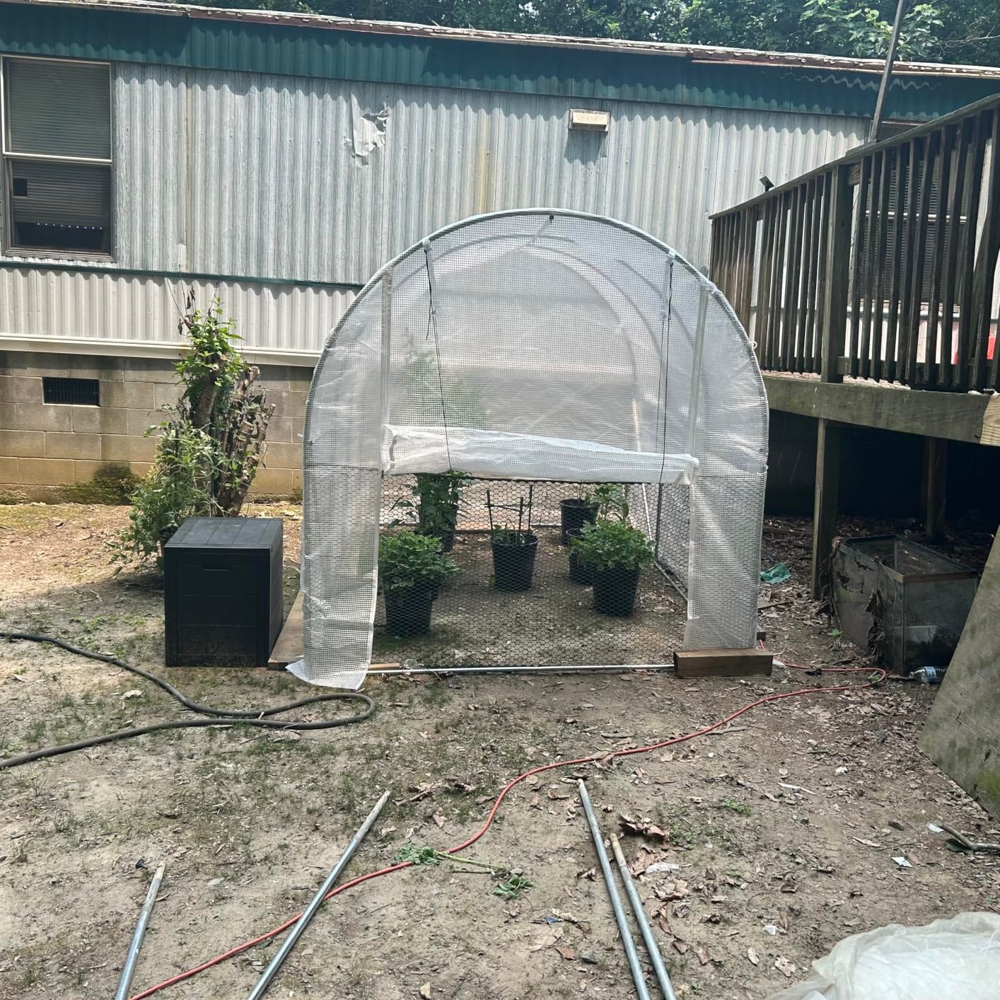 VEVOR Walk-in Tunnel Greenhouse, 14.6x6.4x6.3 ft Hoop House Greenhouse Tunnel, Plant Hot House with Galvanized Steel Frame, Green PE Cover, Roll-up Zipper Door and 8 Windows for Outdoor customer photo 1