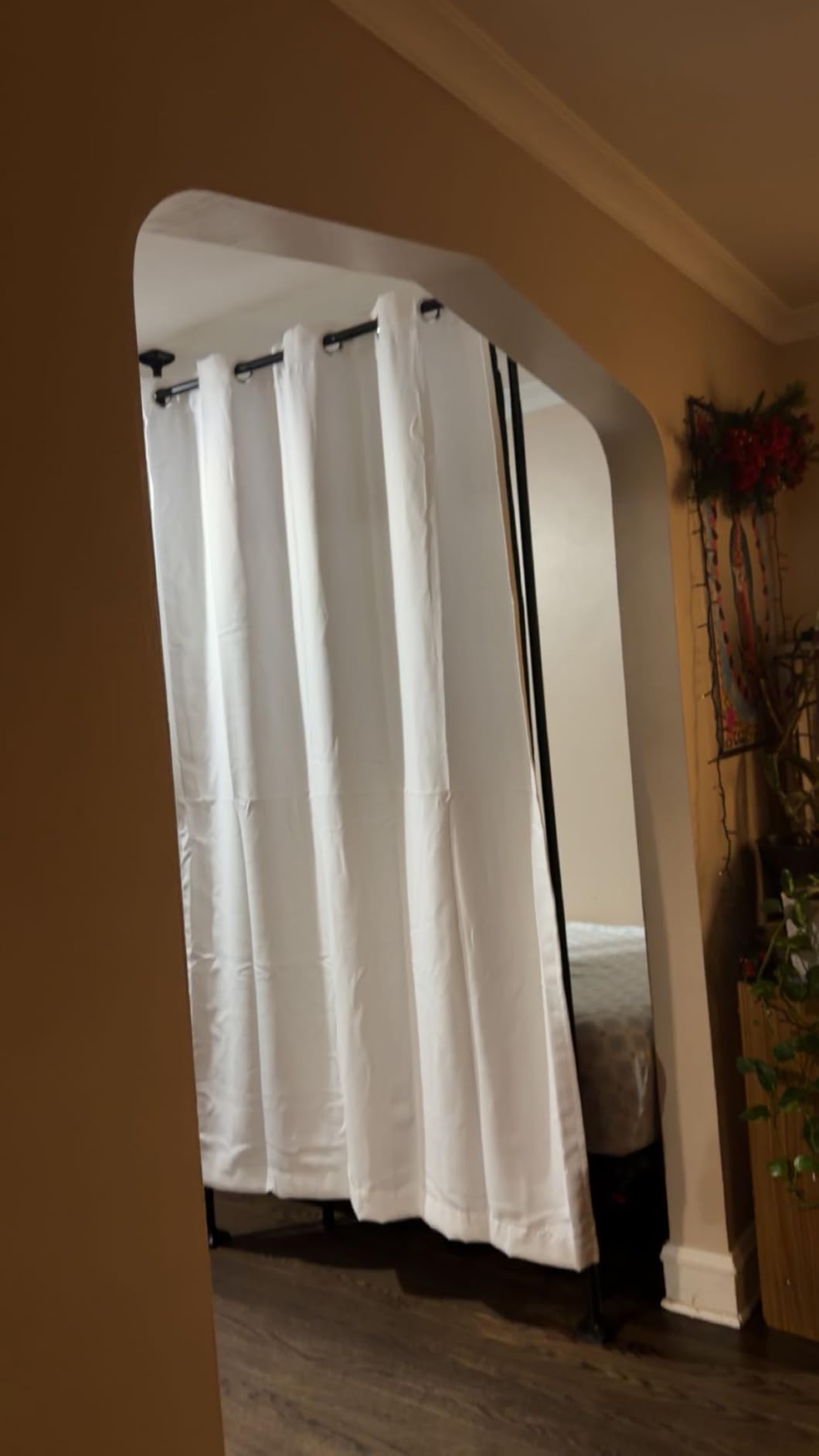 SUNALLY Room Divider for Separation 28-114in(W) Privacy Wall Divider, Black customer photo 2