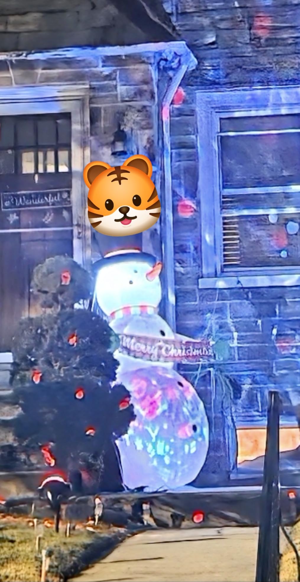 zukakii 7FT Christmas Inflatables Decorations with Built-in Music & 360° Rotation Colorful Projector LED Light Snowman Christmas Blow Up Yard Decorations Indoor Outdoor Christmas Decorations Decor customer photo 2