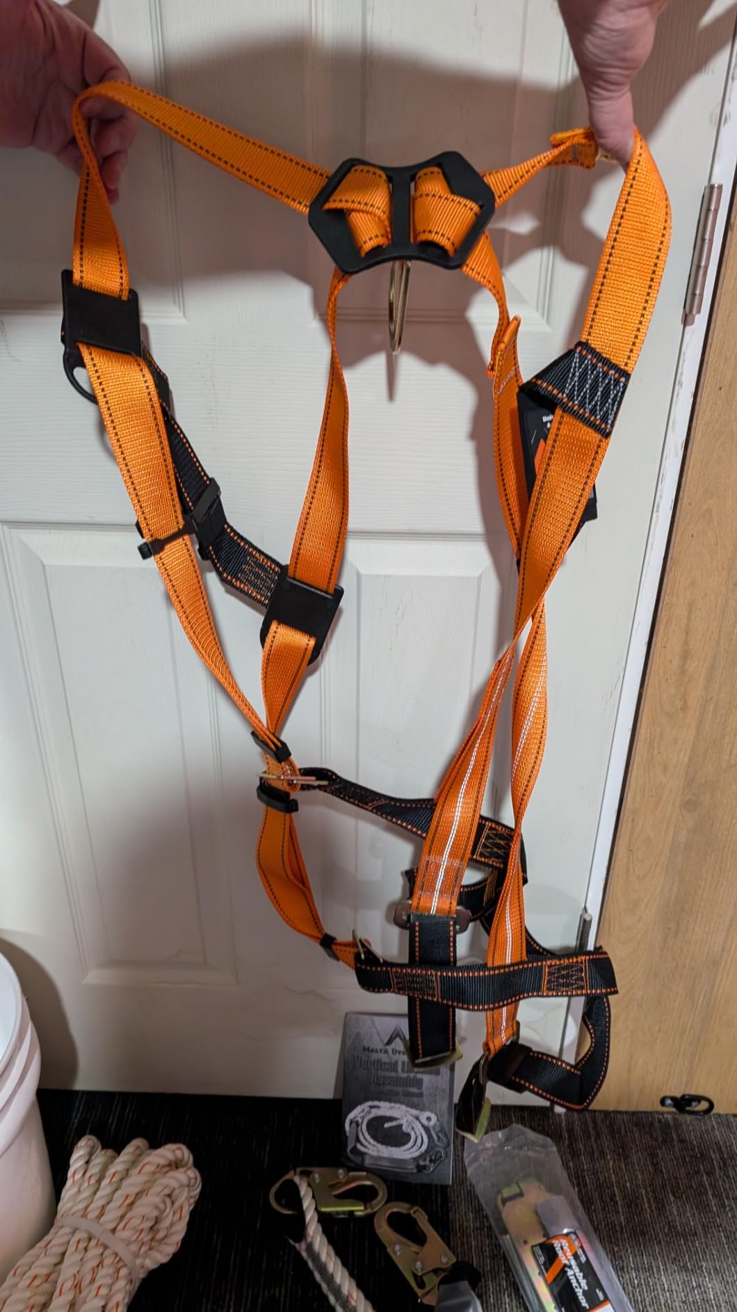 Malta Dynamics 50’ Roofer's Safety Bucket Kit – Warthog Pass-Thru Safety Harness, Reusable Roof Anchor, and 50’ Vertical Lifeline Assembly, OSHA/ANSI Compliant customer photo 2