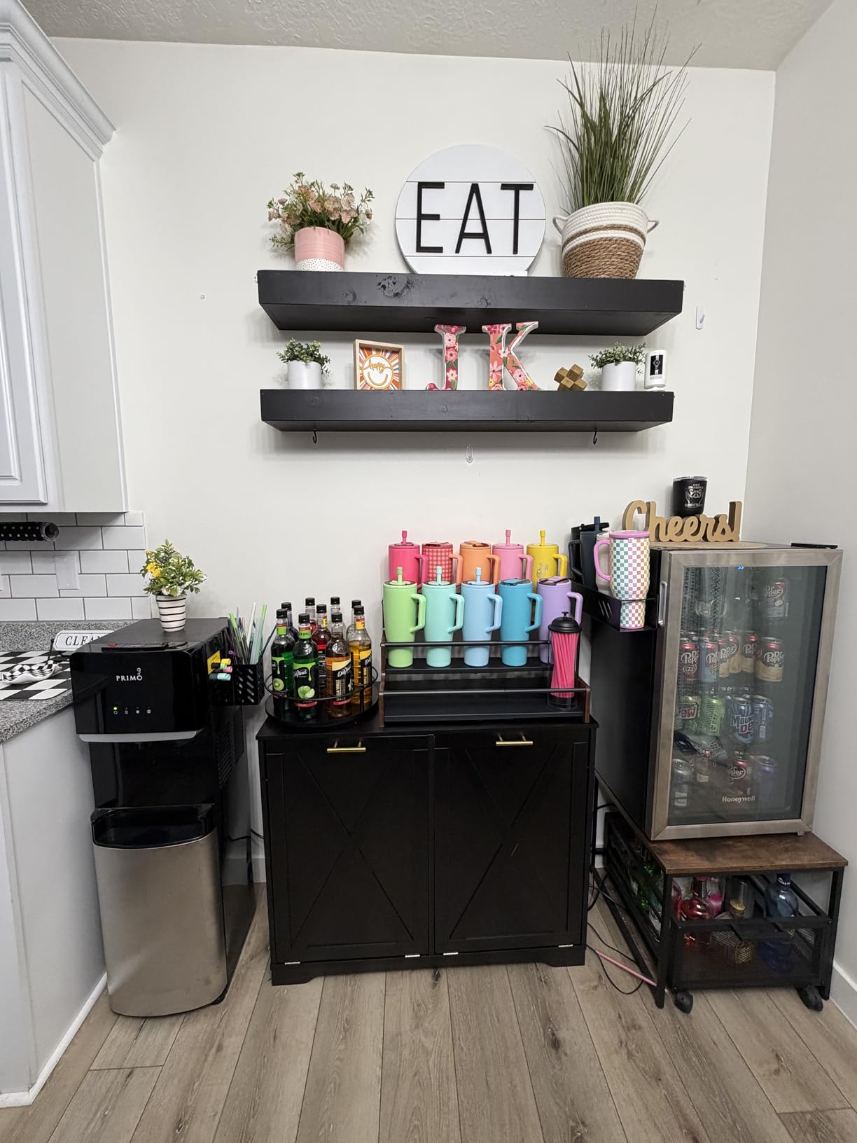 Nuovoware 9 Bottles Rotating Coffee Syrup Rack, Brown+Black customer photo 2