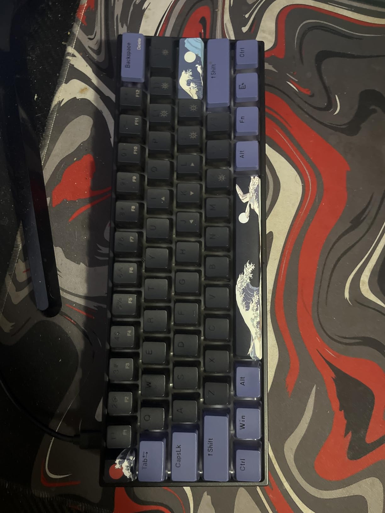 Womier 60% Percent Keyboard Gaming, Creamy Mechanical Wired Keyboard Anime | Hot-Swappable RGB Keyboard with PBT Keycaps for Windows PC Gamers - POM Linear Red Switch Black Kanagawa,WK61 PRO customer photo 1