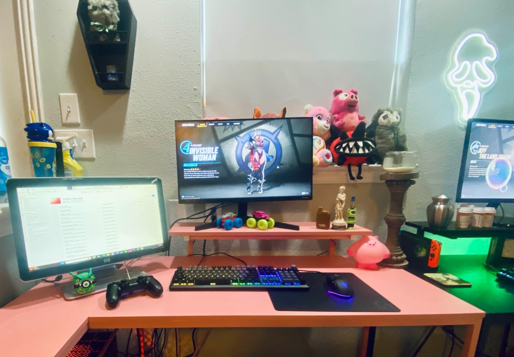 Bestier 42-Inch L-Shaped Computer Desk with Charging & LED, Black customer photo 1