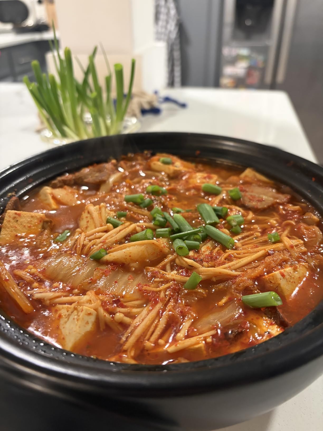Okllen Large Korean Ceramic Bowl with Lid and Platter, 54 oz Clay Pot for Cooking, Sizzling Hot Pot for Dolsot Bibimbap, Soup, Casserole, Rice, Stew, Noodle customer photo 2