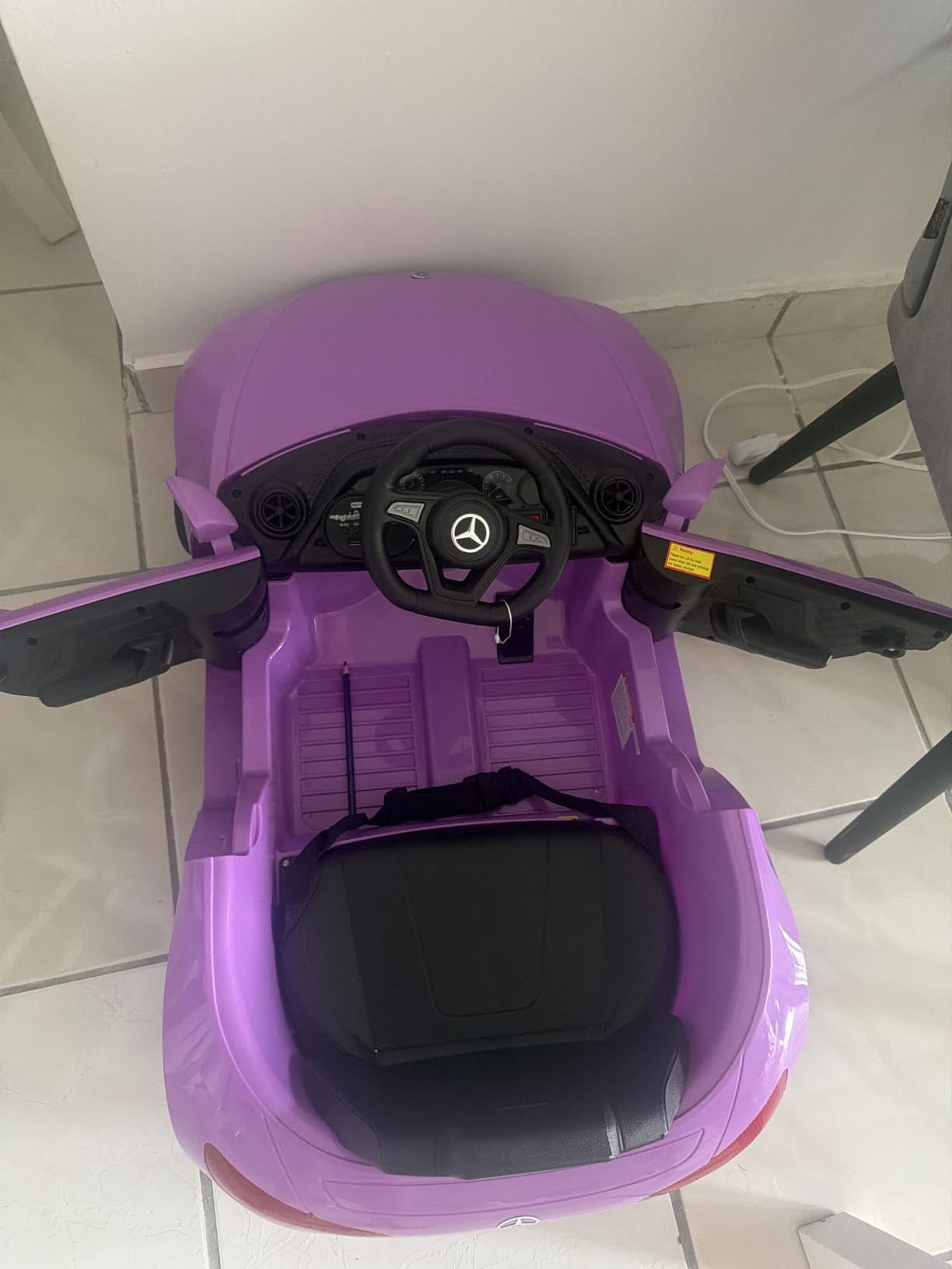 12V Kids Ride On Car with 2.4G Remote Control,Battery Powered Electric Car Ride On Vehicle Double Doors, Safety Belt,LED Light (SC-Black) customer photo 1
